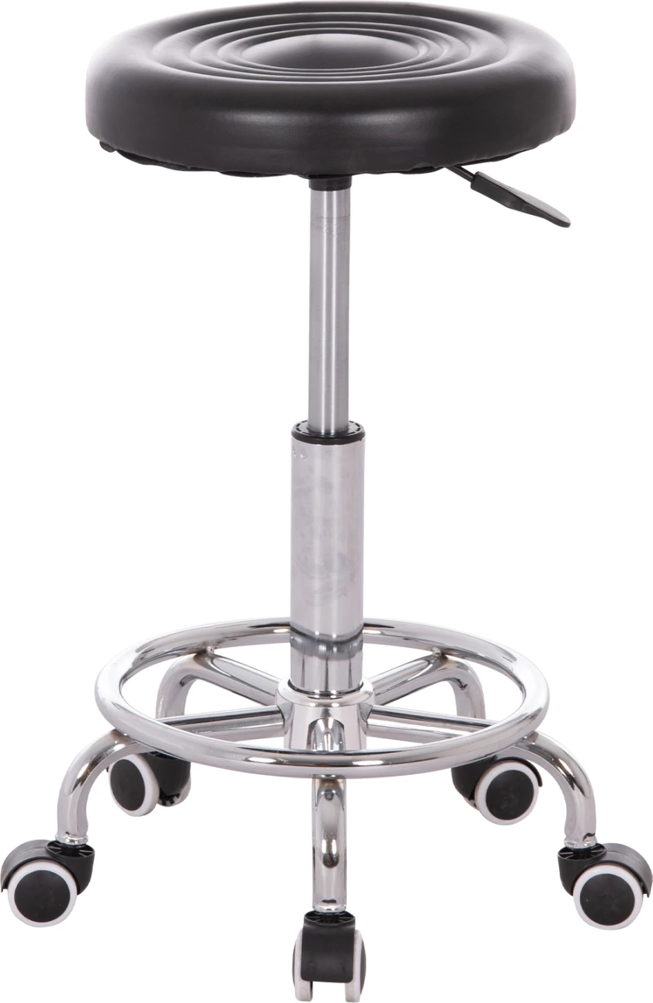 Tabure rrotullues për zyre IRIS, lëkurë artificiale e zezë, set prej 2 copë, FH212.21, Φ32x45-60cm