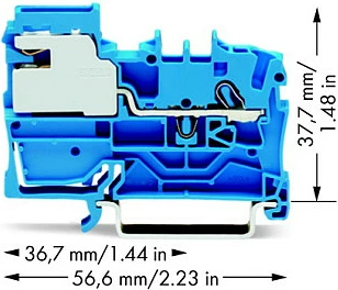 Klemë ndarëse N WAGO 2002-7114, 2.5 mm², Push-in CAGE CLAMP, blu