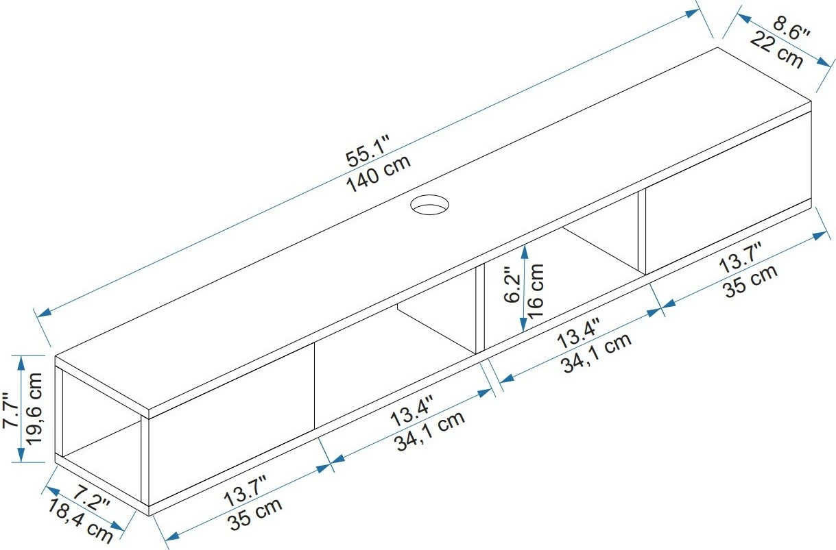Komodë TV Hanah Home Mayer, ngjyrë Atlantic Pine, bezhë