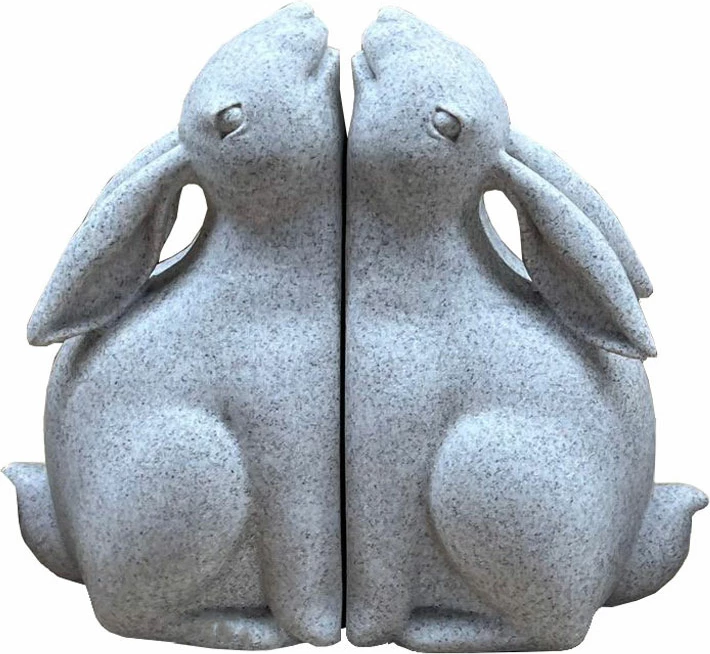 Set mbajtës librash Bun Bun, 2 copë, polirezine, ngjyrë bezhë, 22x9x18cm