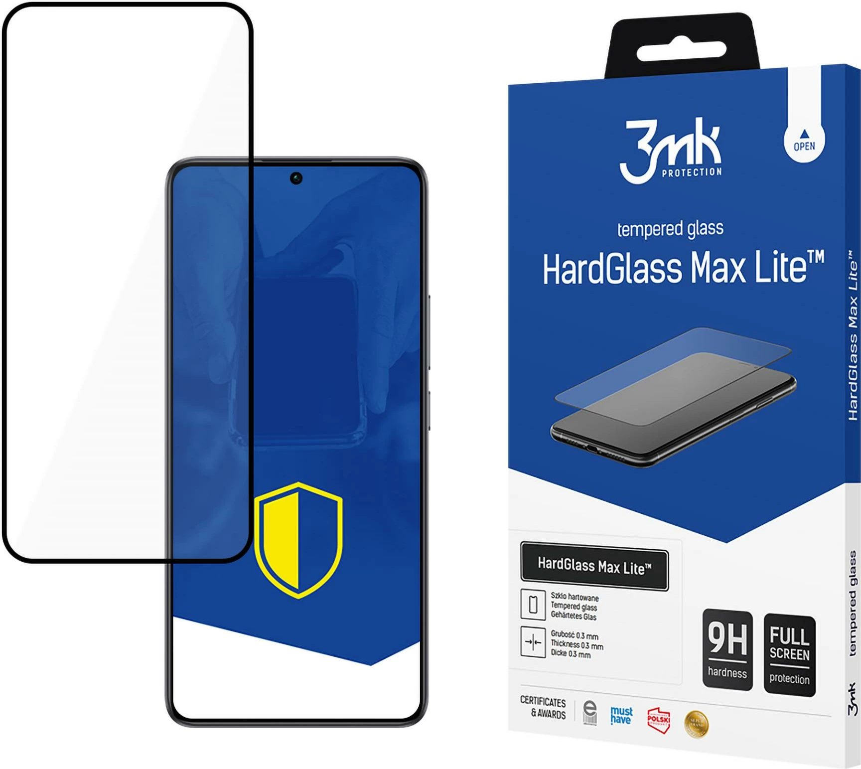 Xham i temperuar 3mk HardGlass Max Lite për Xiaomi Poco F6, i zi
