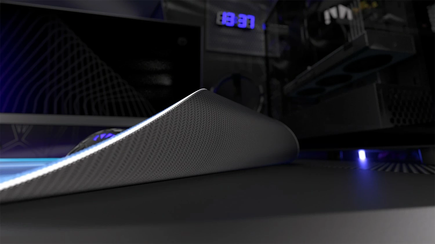 Mauspad Endorfy Crystal Blue L, plastik, ngjyrë kaltër