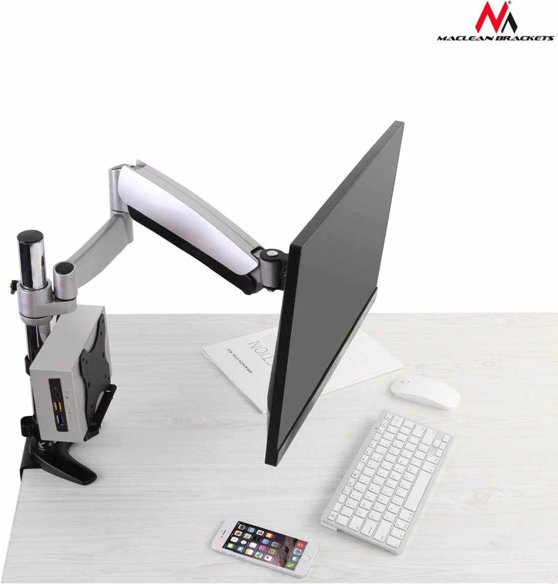Mbajtëse mini kompjuteri Maclean MC-720, VESA 50x50/75x75/100x100, deri 5 kg, e zezë