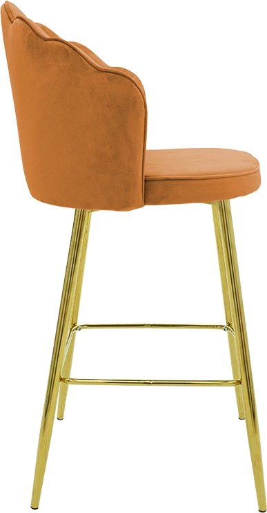 Karrige për bar Nataly, kadife, ngjyrë tullë-ari, set 2 copë