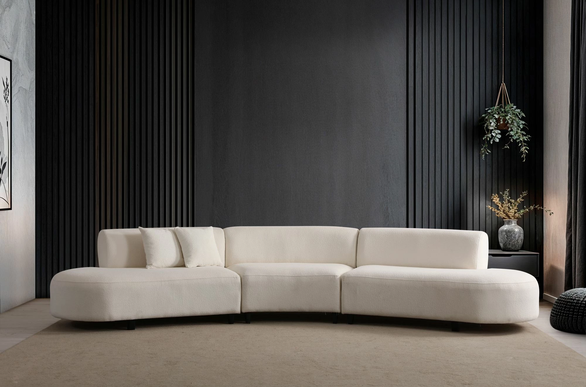 Këndare Atelier del Sofa, ngjyrë krem, U-shape, (L1 + 01 + 1R) - Corner v2