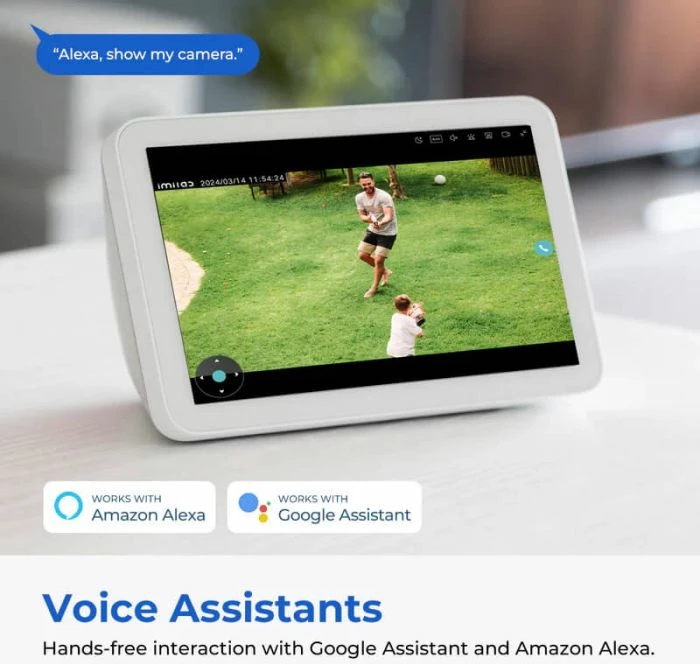 Kamerë sigurie e jashtme Wi‑Fi IMILAB EC6 3K, 360°, AI detektim person/automjet, audio dy‑drejtimësh, IP65, WiFi 6 2.4GHz, e bardhë