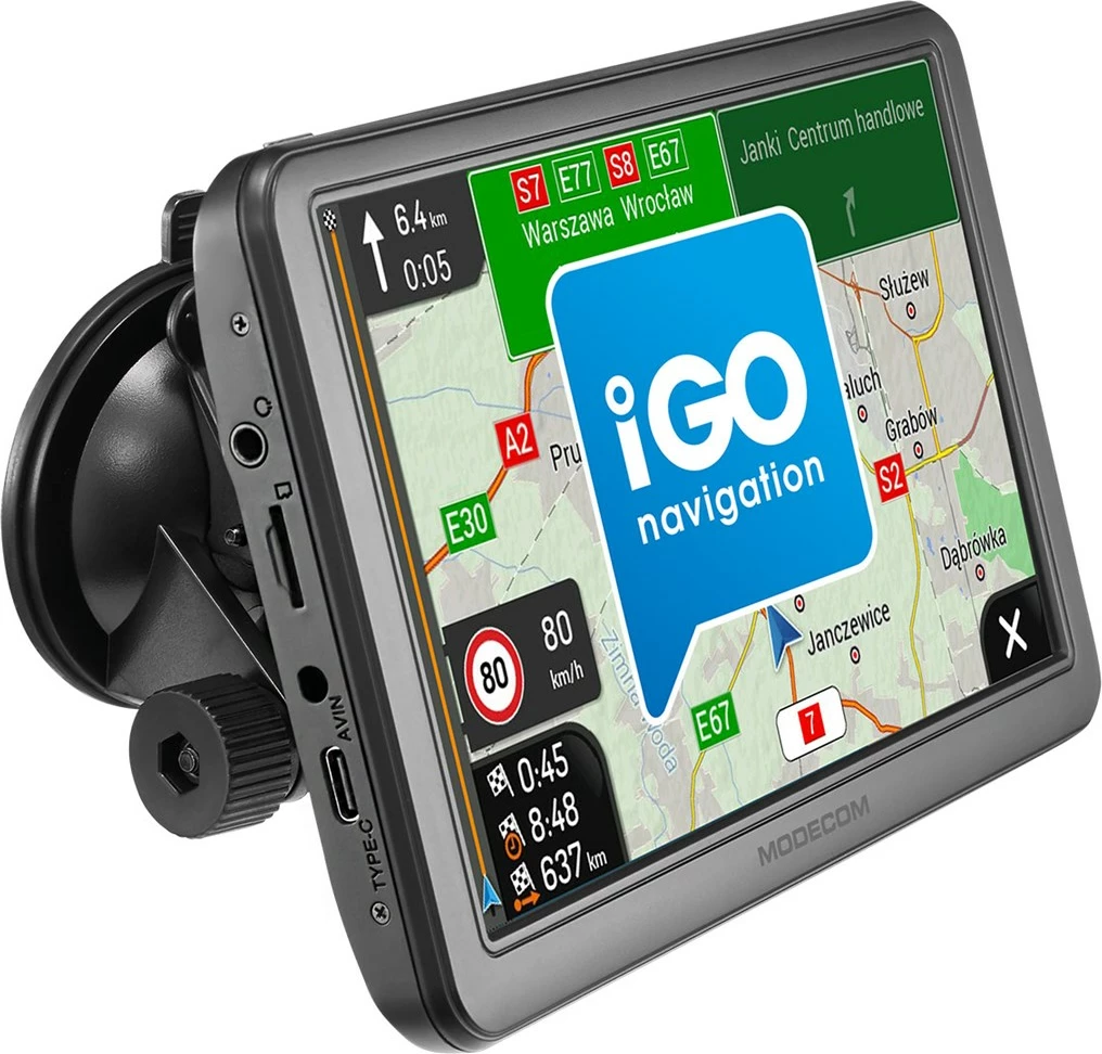 Navigacion GPS MODECOM FreeWAY CX 7.4 me iGO Navigation për kamion, 16 GB, E zezë