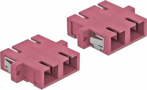 Kuplues fibër optike DeLOCK SC Duplex Female/Female, full duplex, 4 copë, vjollcë
