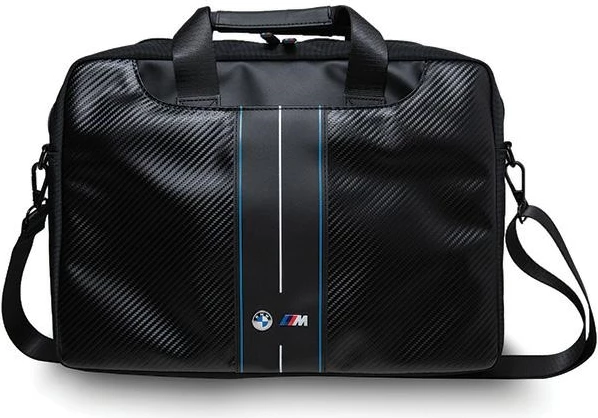Çantë laptopi BMW Carbon Blue Stripe, 16 inç, e zezë