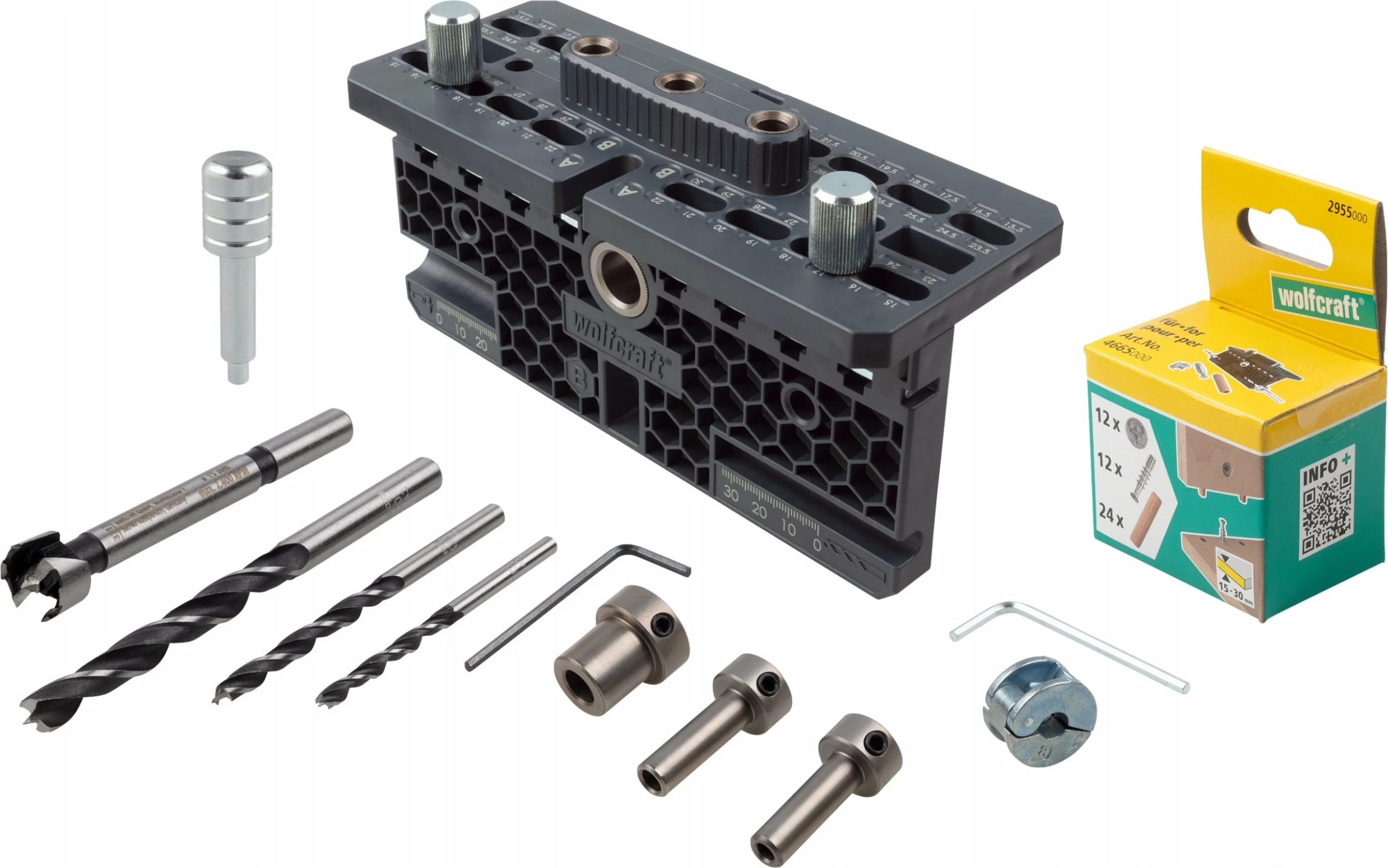 Set lidhës ekscentrik për mobilje Wolfcraft 4665000, 53 copë