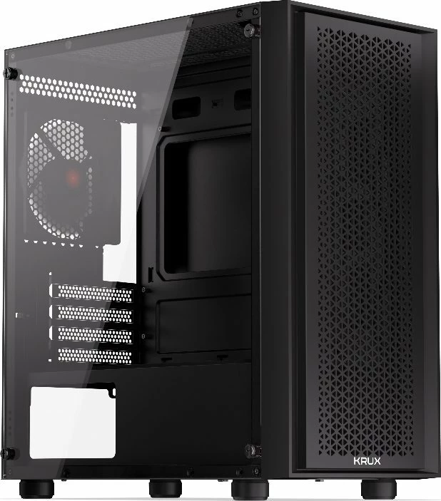 Kasë Krux Scor KRXD002 Cube Tower microATX/Mini-ITX me xham të kalitur, e zezë