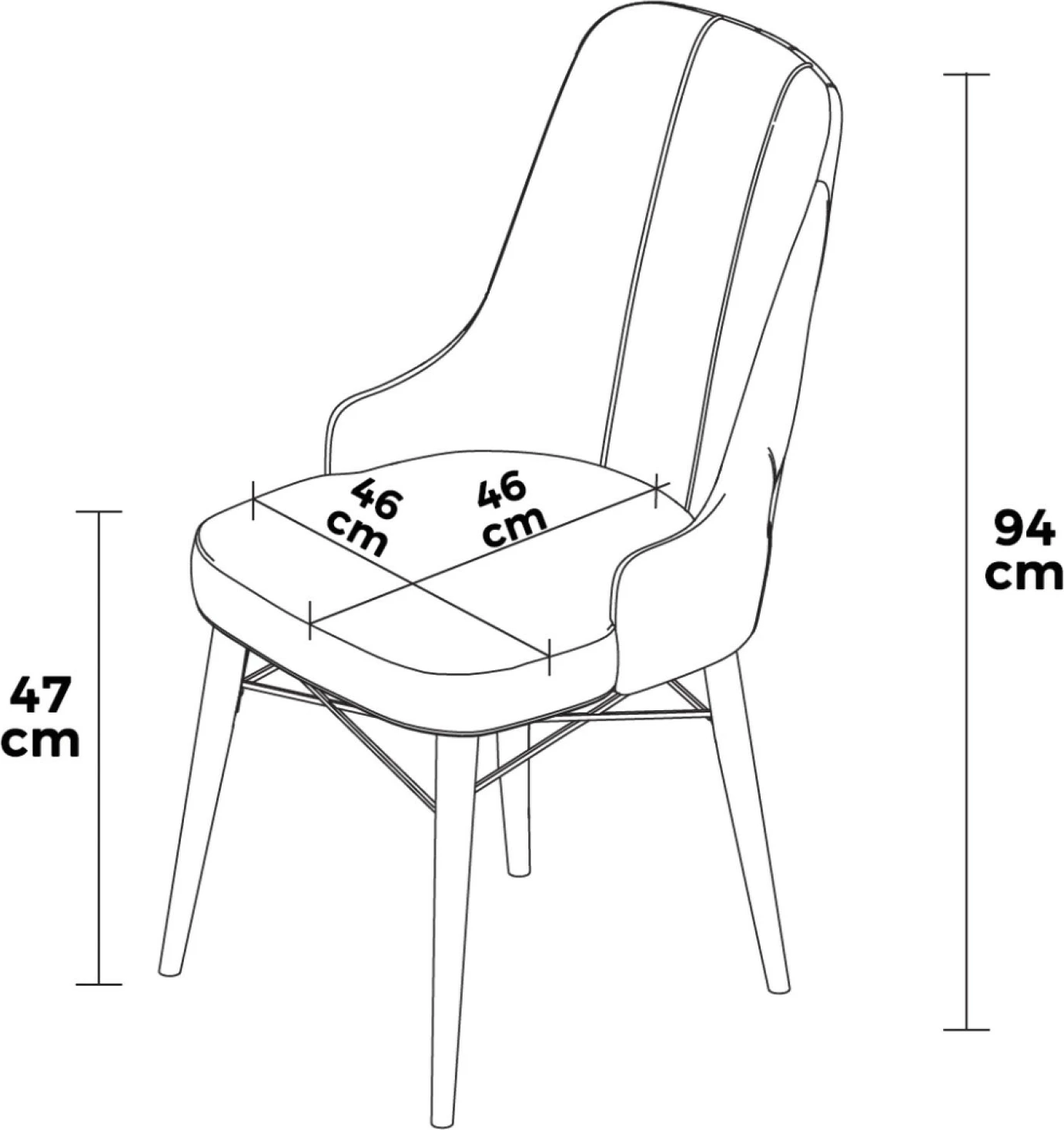 Set karrigesh (4 copë), Hanah Home, Pare, krem, e zezë