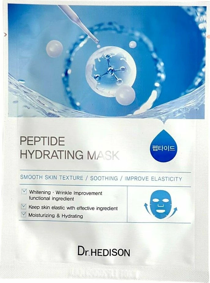Maskë fletë për fytyrë Dr. Hedison Peptide Hydrating, hipoalergjike, 1 copë