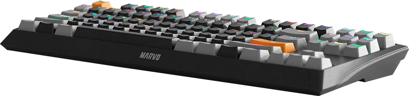 Tastierë mekanike Marvo KG980A EN-B, TKL 87 taste, Blue switch, RGB, me kabllo Type-C, e zezë