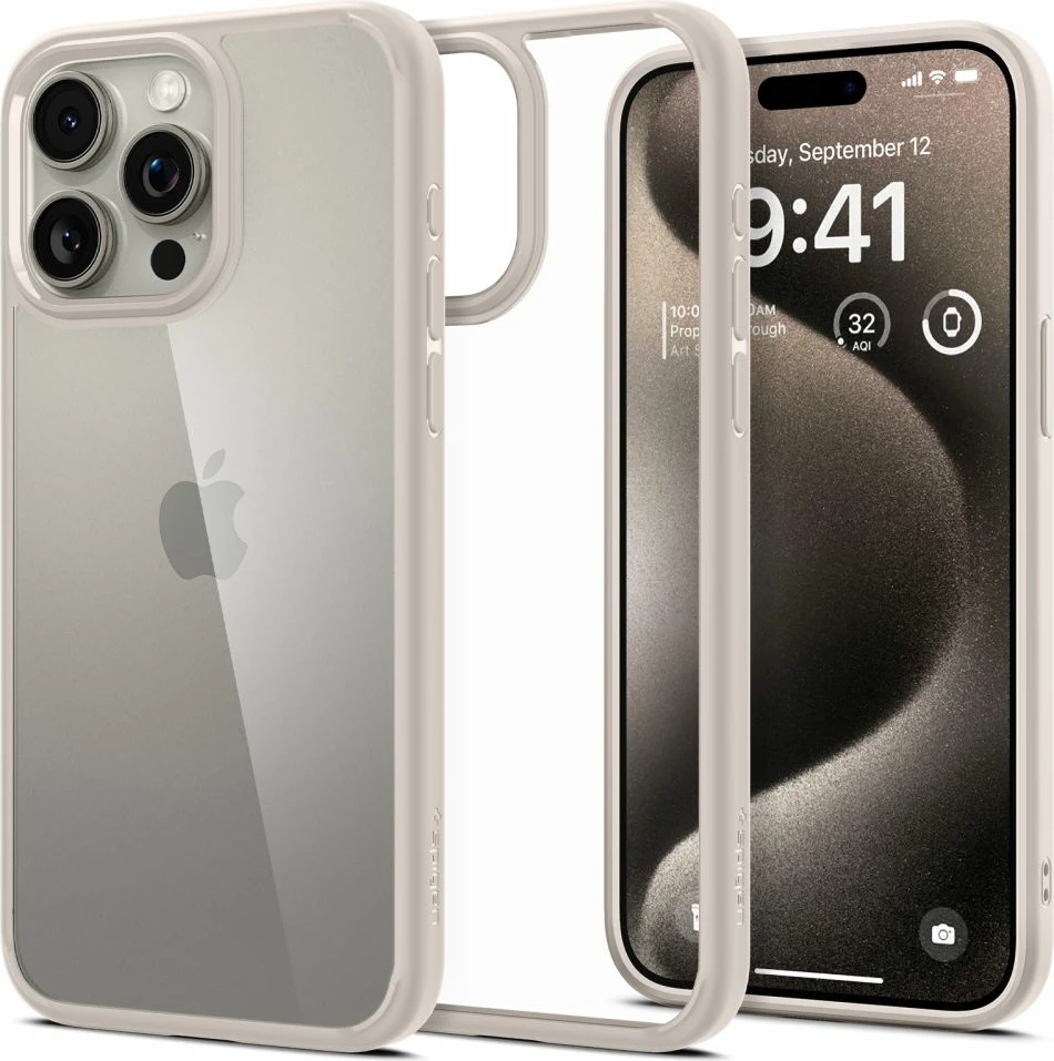 Mbështjellës Spigen Ultra Hybrid për iPhone 15 Pro, Titanic
