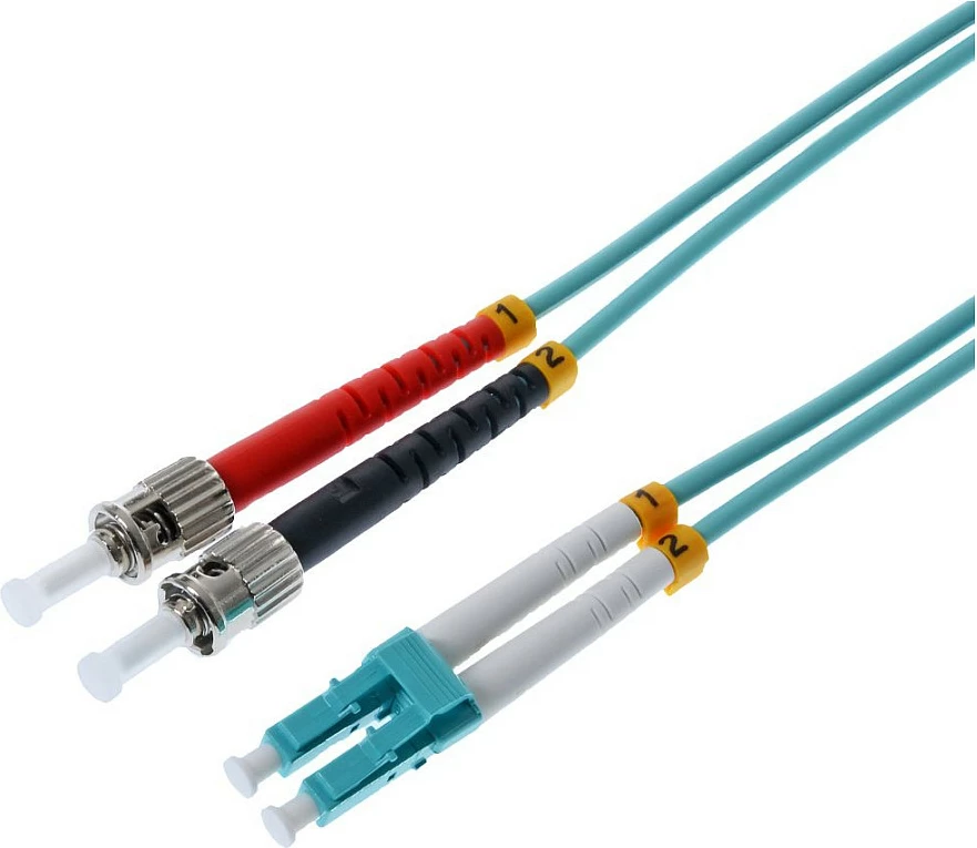 Kabllo fiber optike Helos OM3 LC-ST 10m, 10 Gbit/s, turkeze