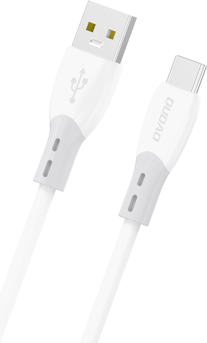 Kabllo Dudao L25ST USB-A në USB-C, 1 m, 5A, USB 2.0 (480 Mbps), e bardhë