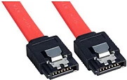 Kabllo SATA LINDY 0.5m, 2x 7-pin, me latch, e kuqe