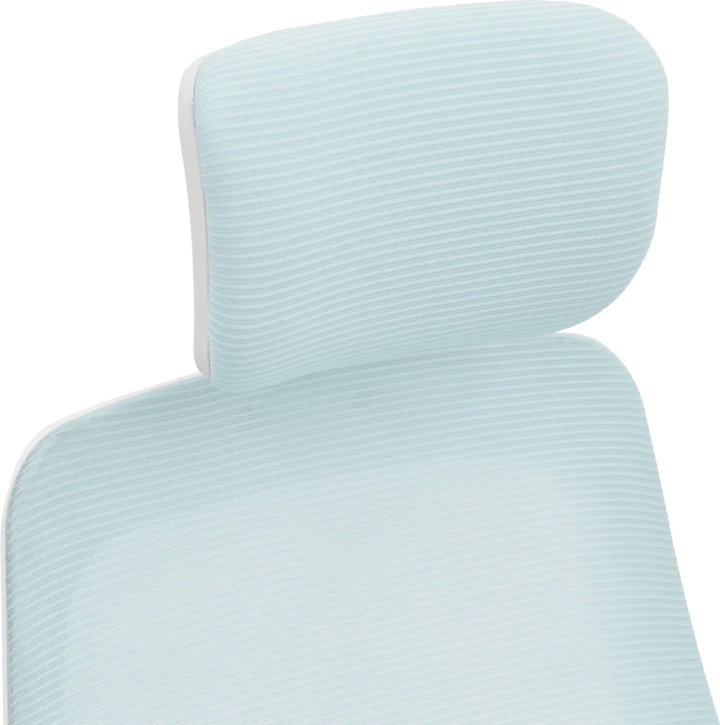 Karrige zyre Peja, material rrjetë, ngjyrë kaltër e çelët, kornizë e bardhë, 58x60x107-117cm