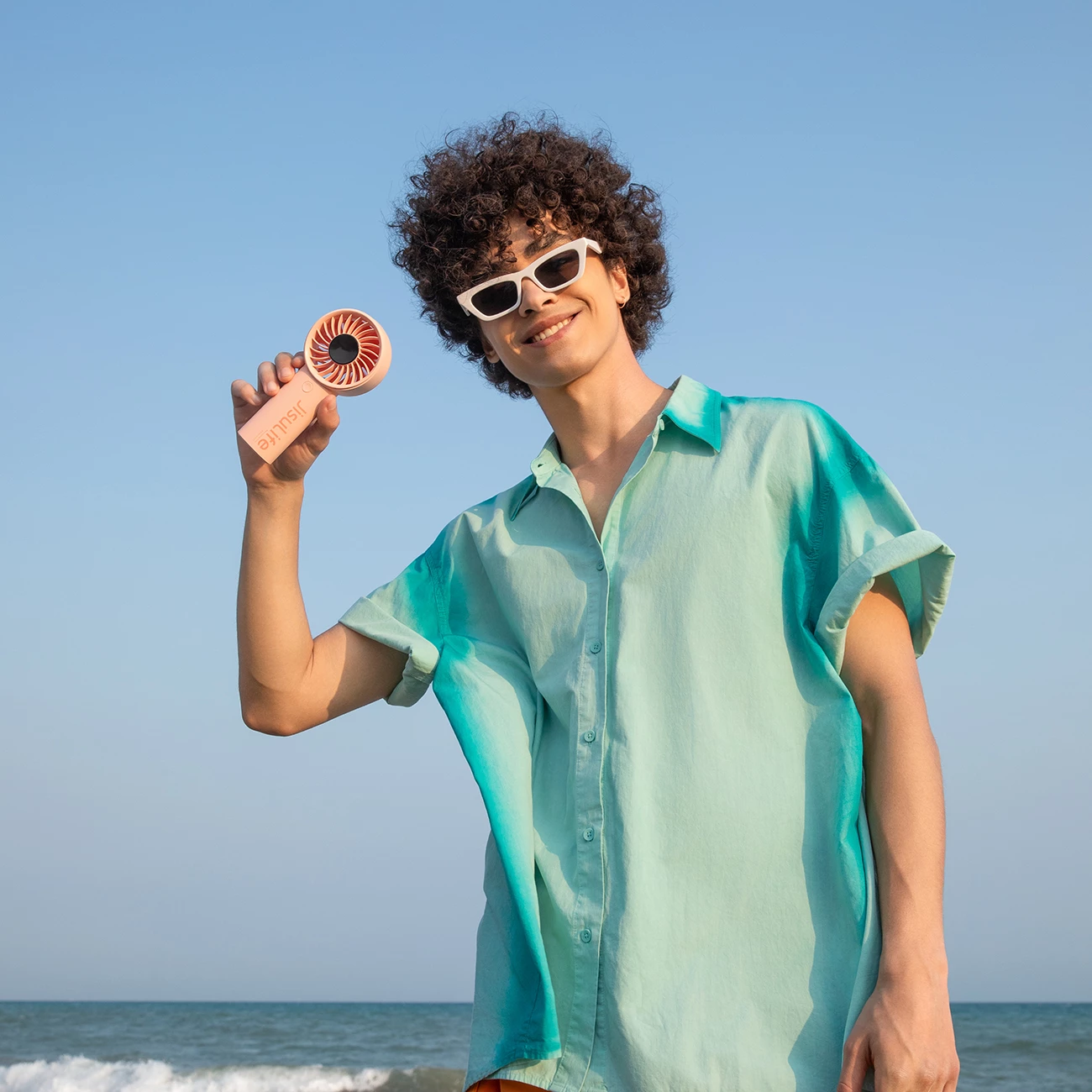 Ventilator dore Jisulife Life4, 5000mAh, USB-C, Rozë