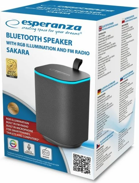 Boks bluetooth Esperanza për të gjithë, i zi