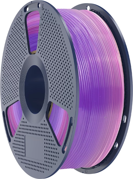 Filament PLA për printim 3D Sunlu PLA T R 03, transparent, efekt rainbow