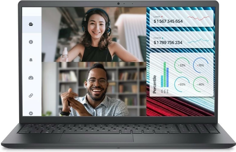Laptop DELL Vostro 3520 15.6" FHD (Intel Core i7-1255U, 8GB RAM, 512GB SSD, Intel Iris Xe, Fingerprint, Backlight, NoOS, Grey)