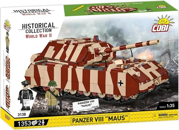 Set blloqesh Cobi Klocki Panzer VIII Maus, 1353 pjesë, 1:35, kafe/bezhë