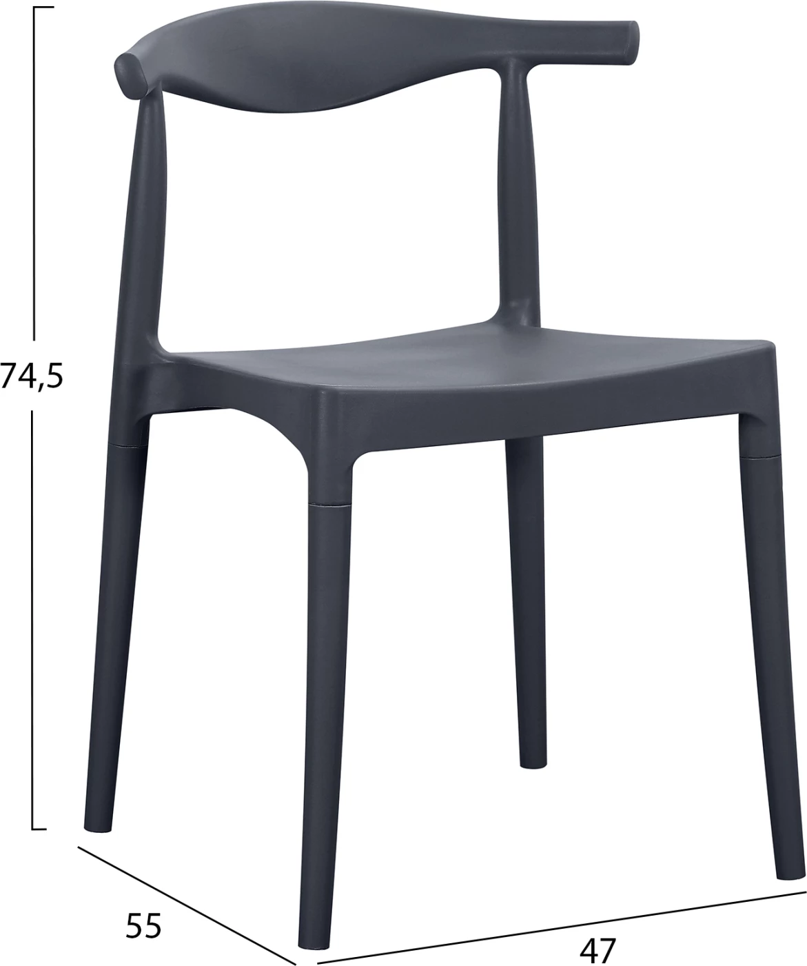 Karrige për jashtë ALOR FH6624.03, polipropilen, ngjyrë gri, set prej 4 copë, 47x55x74.5cm