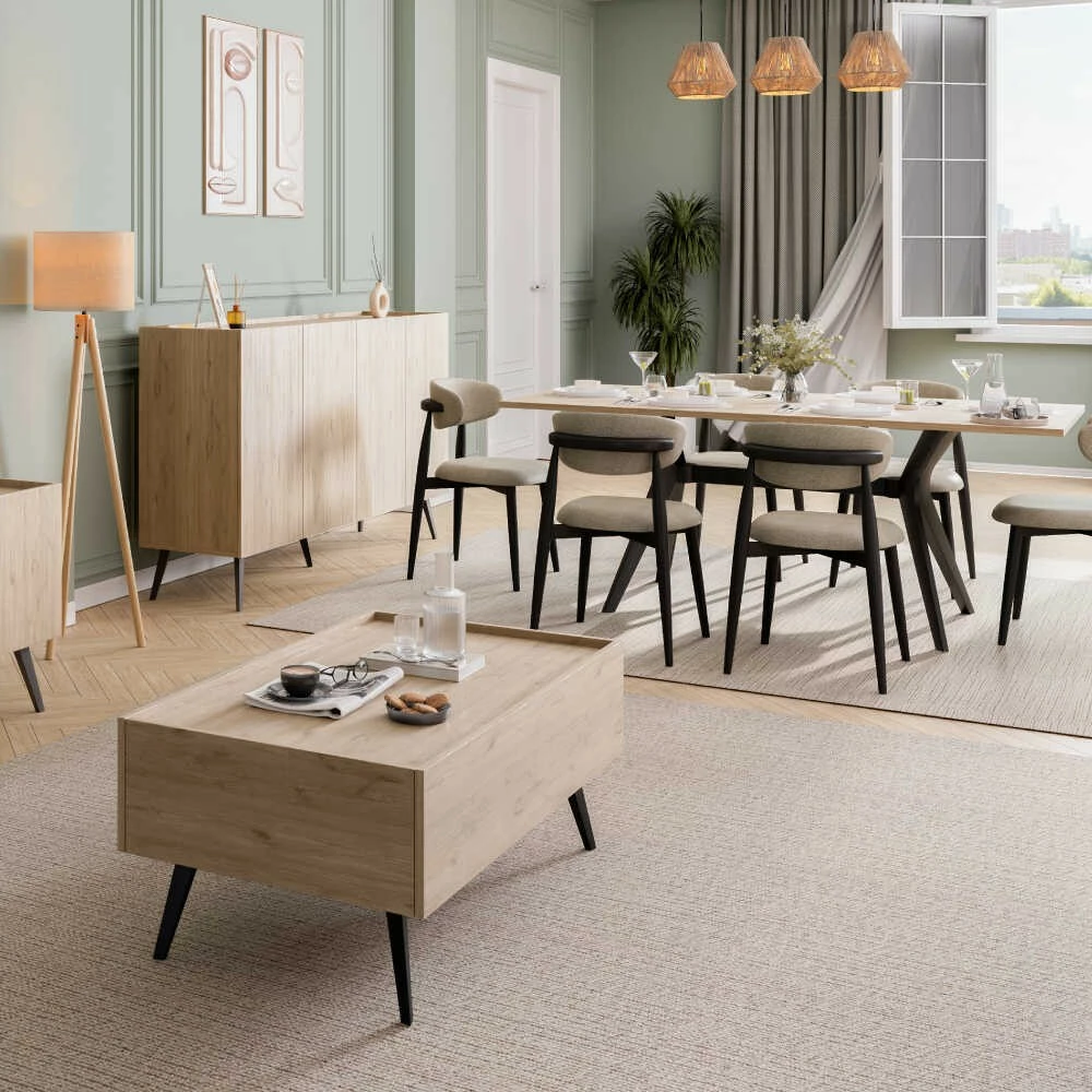 Konsolë Hanah Home, Kns-740-Ff-2, ngjyrë lisi