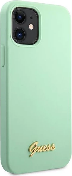 Mbështjellës Guess GUHCP12SLSLMGGN për iPhone 12 mini 5.4", silikon, e gjelbër