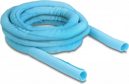 Mbështjellës i thurur për kabllo DeLOCK, vetë-mbyllës, 5 m x 19 mm, rezistent ndaj nxehtësisë, blu