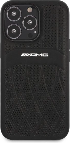 Mbështjellës Mercedes AMG AMHCP13LOSDBK për iPhone 13 Pro/13 6.1", lëkurë, zi