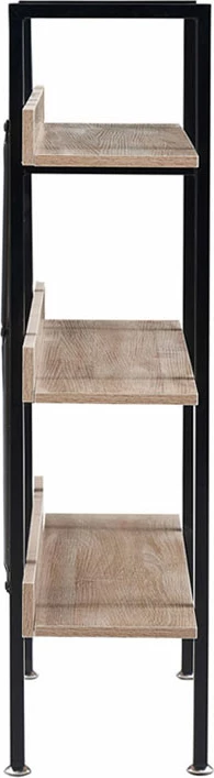 Raft librash Horizon, 3 rafte, sonoma e zezë, 120x28x106