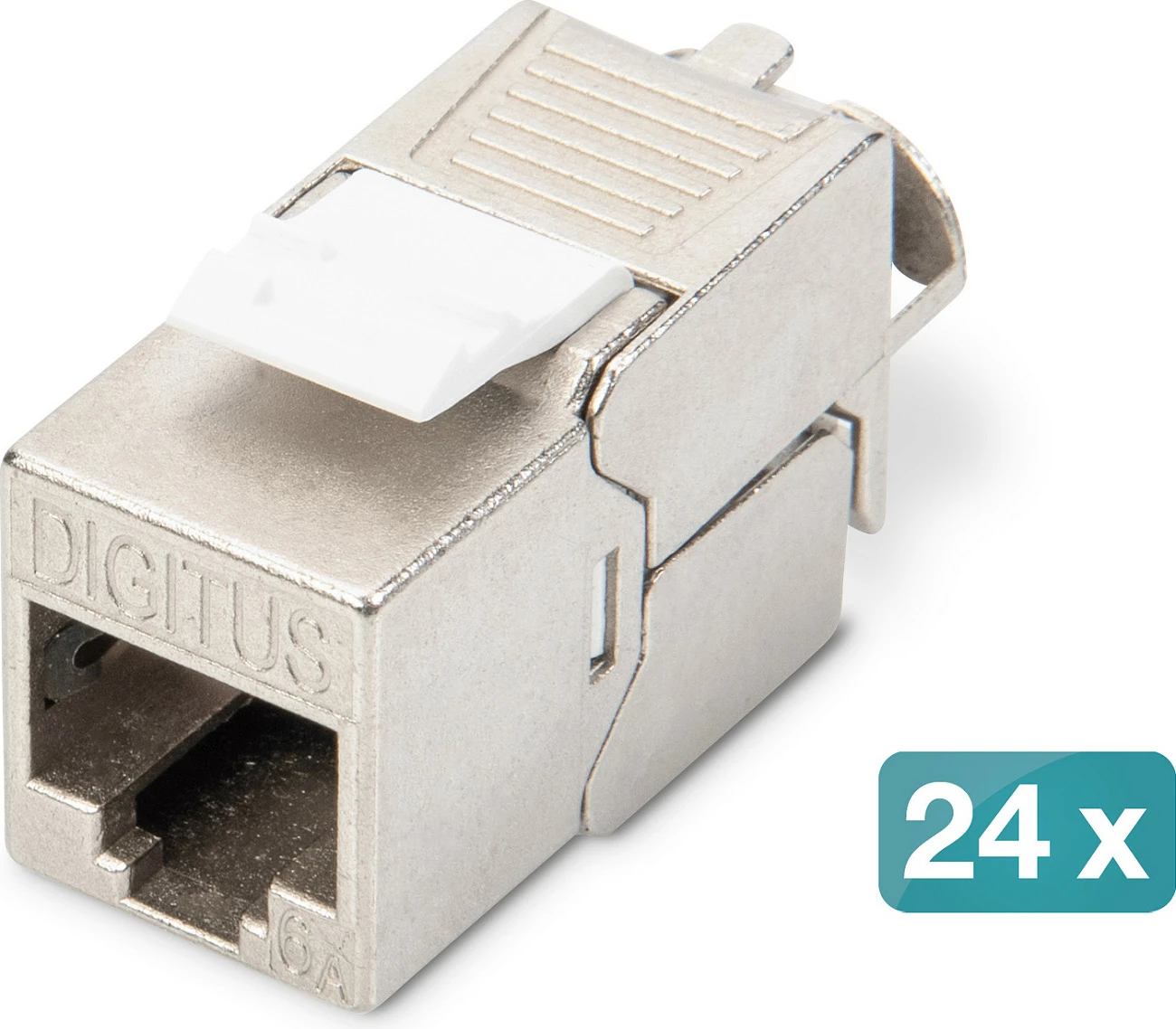 Patchpanel Digitus 1U, 24x RJ-45 Cat6A Keystone, i ekranizum, gri