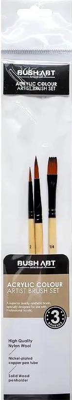 Set Furçash për Akrilik – 3 Copë