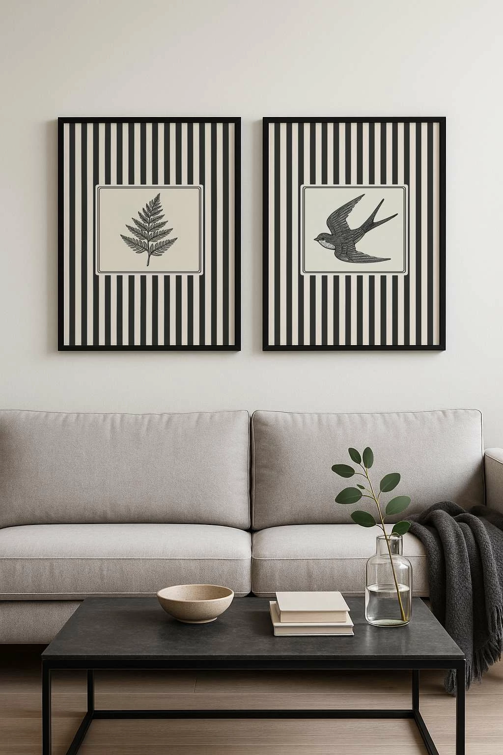 Pikturë dekorative me kornizë MDF (2 copë), Wallity, Czgl6, 35x50cm