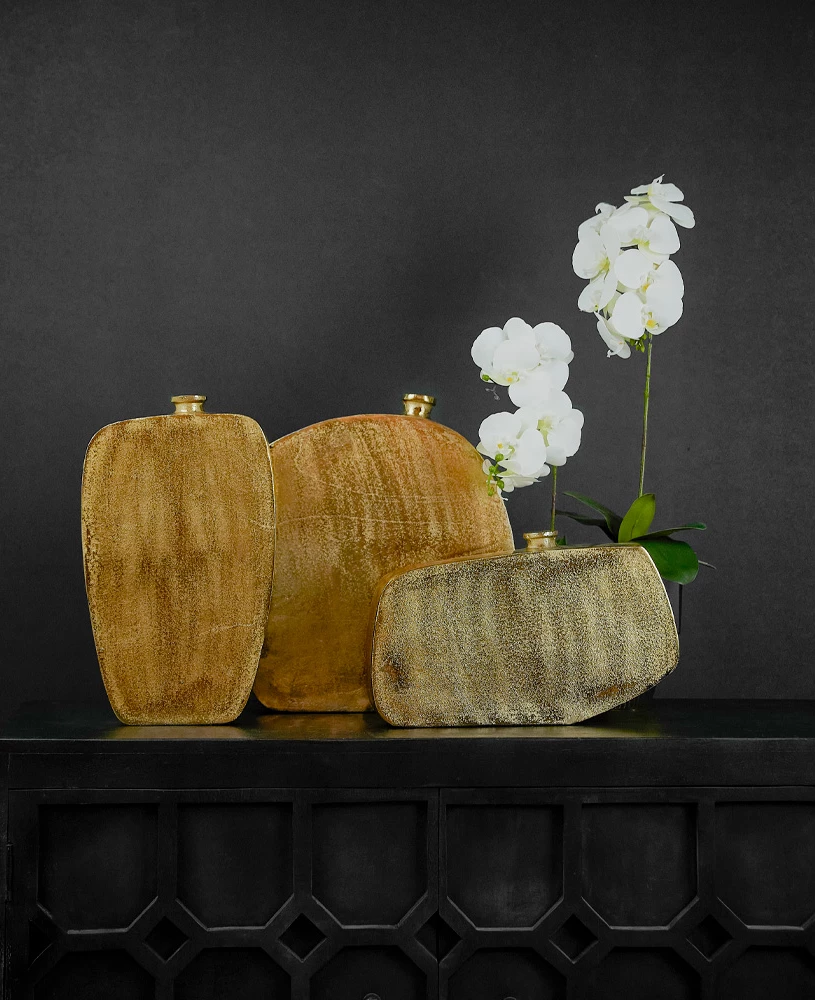 Vazo Oden, alumin, ngjyrë ari, 41x7x42cm