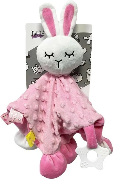 Lodër pelushi TULILO Miluś Bunny, 25x25 cm, rozë