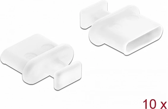 Kapak pluhuri DeLOCK për port USB Type-C (female), set 10 copë, i bardhë