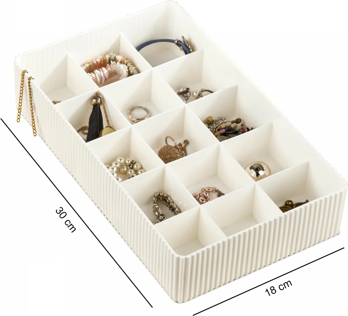 Kuti bizhuterish Aberto Design, ORG-2022, ecru, 30x18x6.5cm