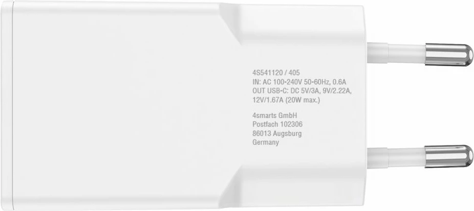 Karikues 4smarts 20W, USB Type-C në Lightning, 1.5m, i bardhë