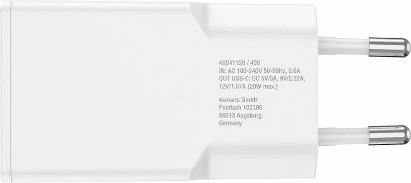 Karikues 4smarts 20W, USB Type-C në Lightning, 1.5m, i bardhë