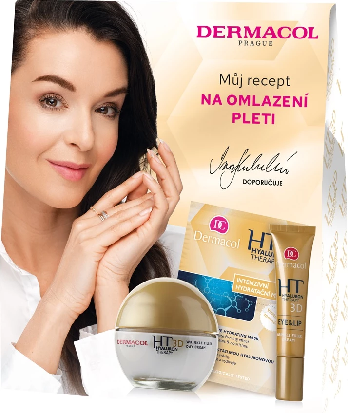 Set për fytyrë Dermacol Hyaluron Therapy Reshaping për femra, 50ml + 15ml + 2x8g