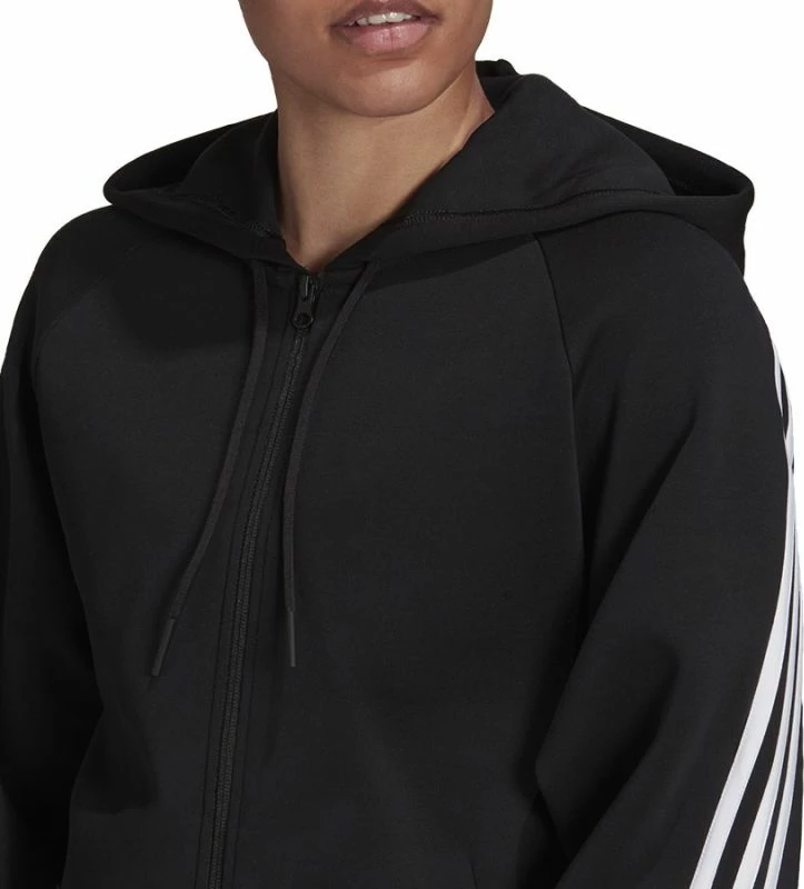 Duks me kapuç adidas për femra, i zi