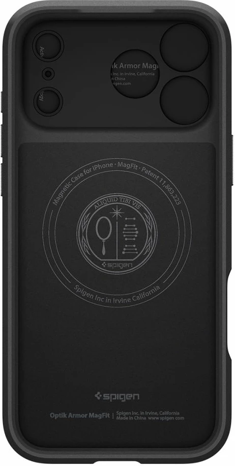 Mbështjellës Spigen Optik Armor MagSafe për iPhone 17 Pro / iPhone 17 Pro Max, i zi, 1 copë