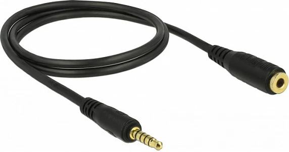 Kabllo zgjatëse audio DeLOCK 85701, 3.5mm mashkull-në-femër, 1 m, e zezë