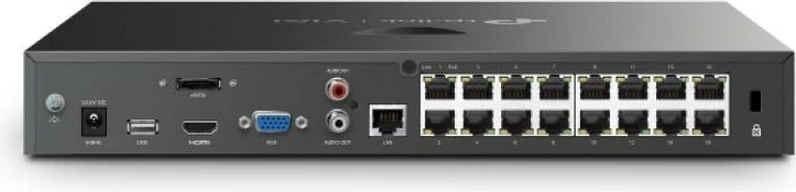 Regjistrues video rrjeti (NVR), TP-Link VIGI NVR2016H-16MP, 16 kanale PoE, deri 16MP, HDMI, e zezë