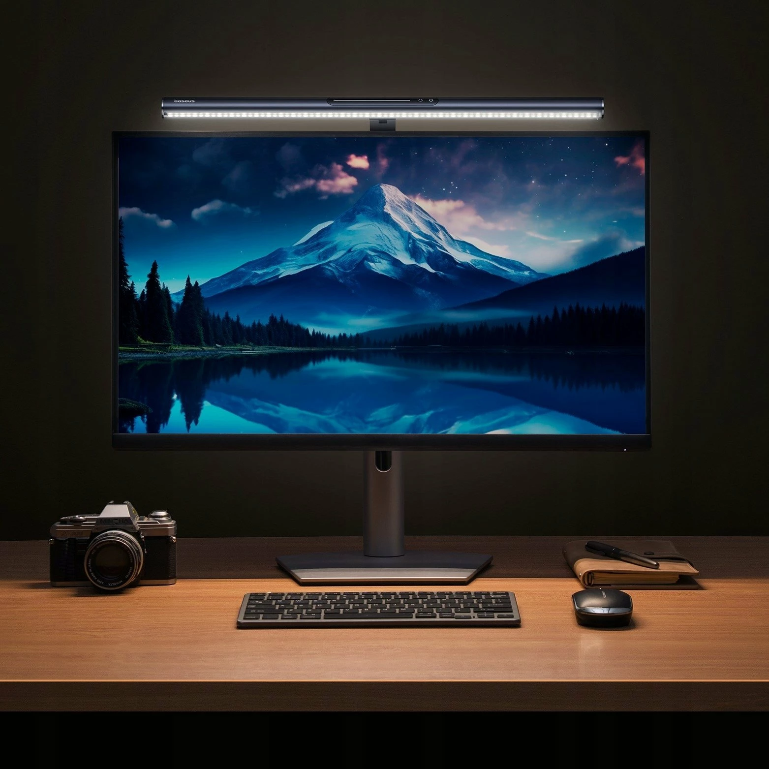 Lampë LED për monitor Baseus i-wok 3 Series, montim magnetik, USB-C, 485 mm, e zezë, set me kabllo USB-A në USB-C