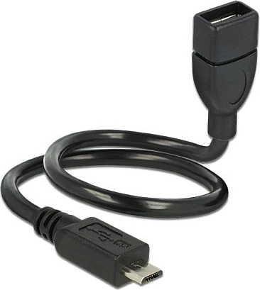 Kabllo OTG USB DeLOCK 83927, Micro-USB B në USB-A, 0.35 m, USB 2.0, e zezë